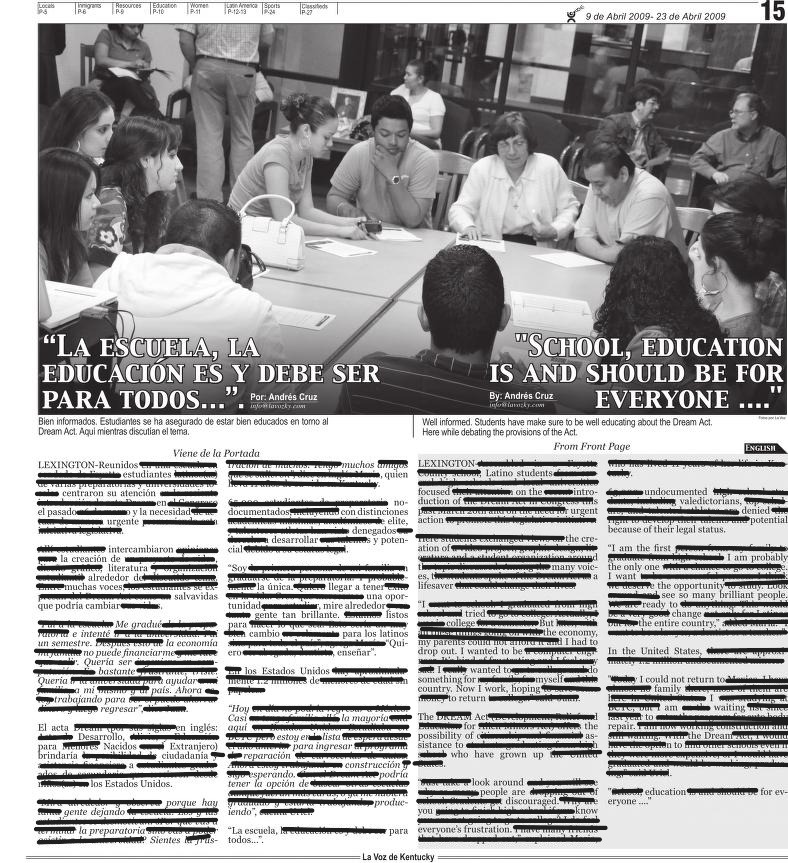 Photograph from newspaper of meeting of people